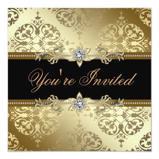black and gold invitations
