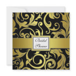 Black & Gold Damask Bridal Shower Invitations