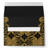 Black & Gold Damask Envelope envelope