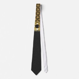 Black gold damask exclusive designer tie
