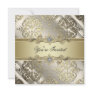 Black Gold Damask Party Personalized Announcements