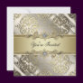 Black Gold Damask Party Personalized Announcements