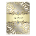 Black Gold Damask Party RSVP Custom Announcements