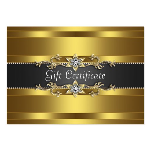 Black Gold Diamond Gold Business Gift Certficate Business Card Template (front side)