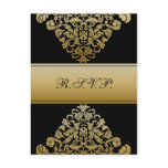 black gold elegance RSVP cards Postcard