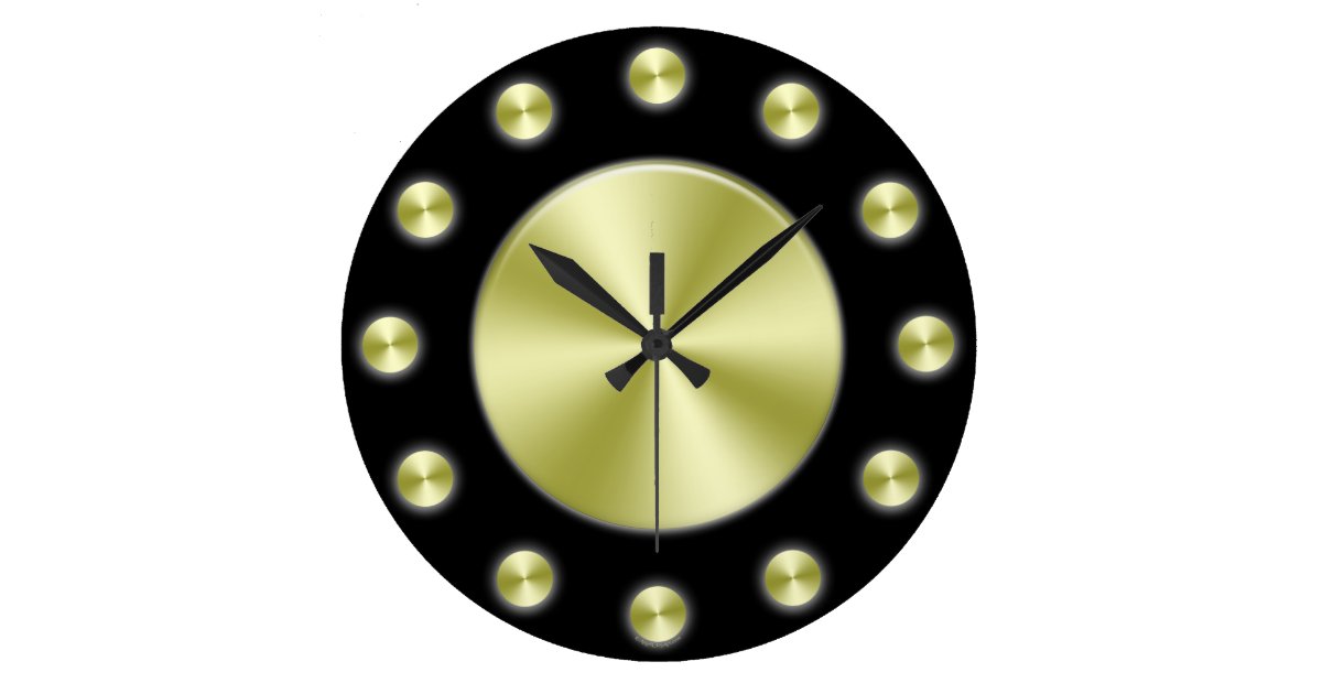 Black Gold Elegant Wall Clock Zazzle