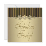 Black Gold Elegant Womans 40th Birthday Party Announcement