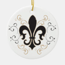 black_gold Fleur Christmas Tree Ornament