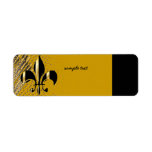 Black Gold Fleur de lis Custom Return Address Label