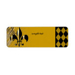 Black Gold Fleur de lis Custom Return Address Label
