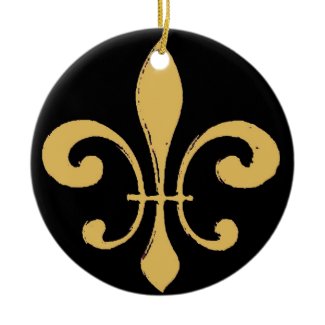 Black Gold Fleur De Lis ornament