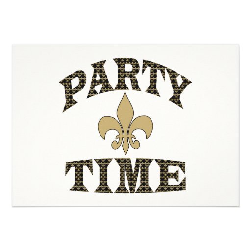 Black Gold Fleur de Lis Party Time Custom Invitations