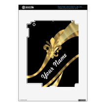 Black & gold fleur de lys iPad 3 skins