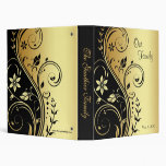 Black & Gold Floral Scroll Family Album Binder