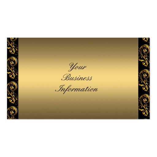 Black & Gold Flourish Swirls Elegant Business Card (back side)
