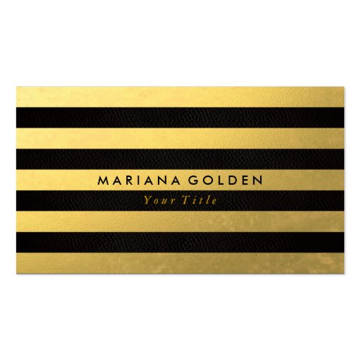 Black Gold Foil Stripe Business Card (front side)