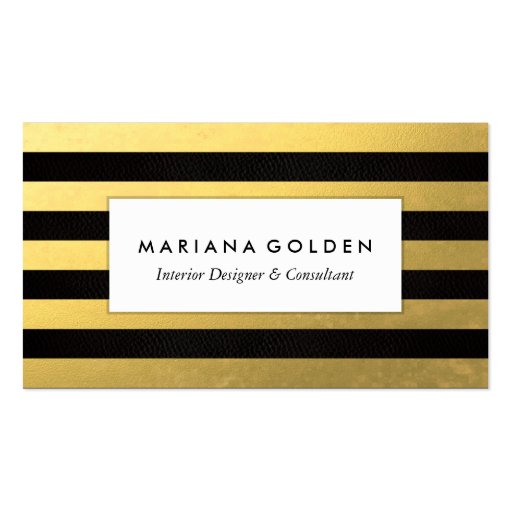 Black Gold Foil Stripe Business Card