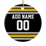 Black Gold Football Jersey Custom Name Number Ornaments