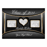 Black & Gold Graduation Party Photo Invitations