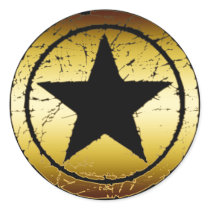 BLACK & GOLD GRUNGE STAR stickers
