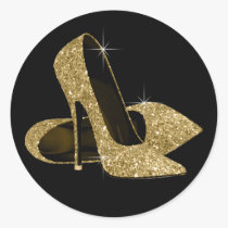 Black Gold High Heel Shoe Stickers stickers
