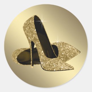 Blue and Gold High Heels Womans Birthday Party Invite | Zazzle