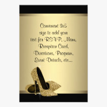 Black Gold High Heels RSVP invitations