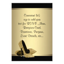 Black Gold High Heels RSVP Custom Invitation