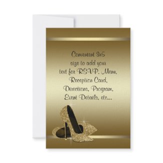 Black Gold High Heels RSVP invitation