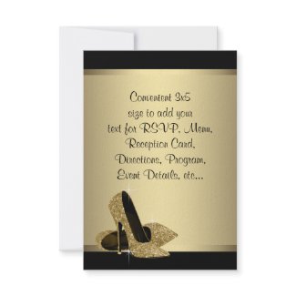 Black Gold High Heels RSVP invitation