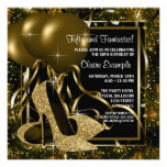 Black Gold High Heels Womans Birthday Party Invite