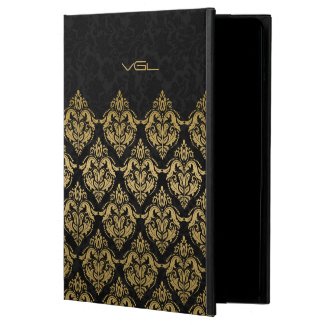 Black & Gold Lace Floral Damasks Pattern Powis iPad Air 2 Case