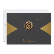 Black Gold Leopard All Occasion Party Template invitation