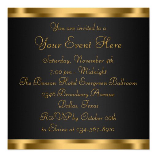 Black Gold Leopard Party Invitation