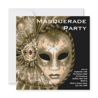 Black Gold Masquerade Party zazzle_invitation