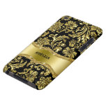 Black & Gold Metallic Floral Damasks-Customized iPod Case-Mate Cases