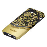 Black & Gold Metallic Look With Damasks iPhone 5 Covers
