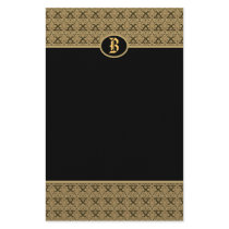 Black Gold Monogram Damask Stationery by mickeyelvis128 Black Gold Monogram Damask Stationery