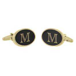 Black Gold Monogram Gold Finish Cufflinks Black Gold Monogram Gold Finish Cufflinks