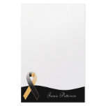 Black & Gold/Orange Ribbon Personal Stationery