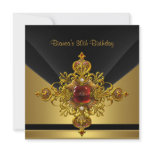 Black Gold Ornate Jewel 30th Birthday Party Personalized Invitation