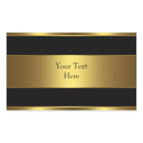Black Gold Party Favor Address Label Envelope Seal Rectangle Stickers
