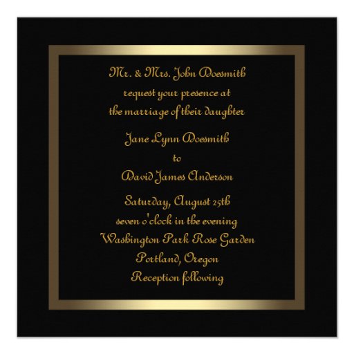 Black Gold Red Heart Wedding Personalized Announcement
