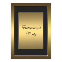 Black Gold Retirement Party Invite