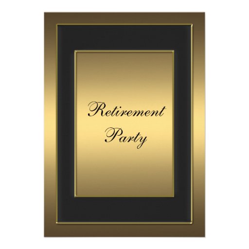 Black Gold Retirement Party Invite (front side)