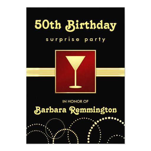 Black & Gold - Surprise 50th Birthday Party Invite
