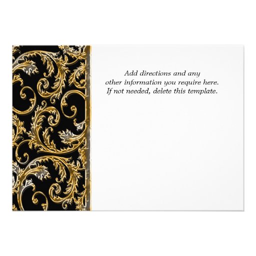 Black gold swirl engagement anniversary CUSTOMIZE Personalized Announcements
