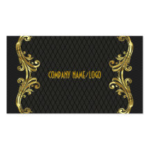 Black & Gold Swirls Business Card Template