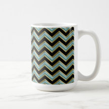 Black Gold Teal ZigZag Coffee Mug