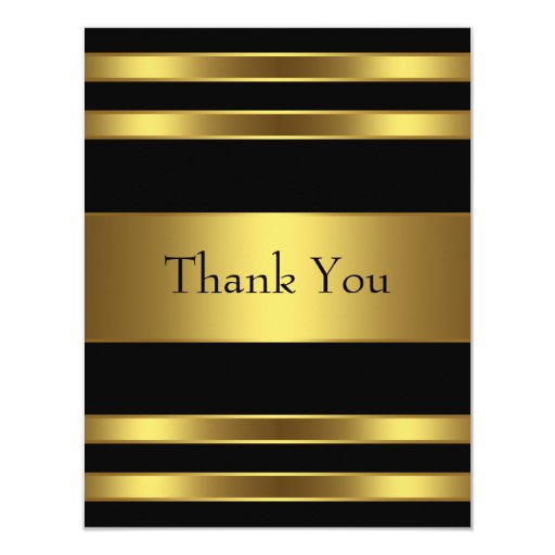 Black Gold Thank You Card | Zazzle
